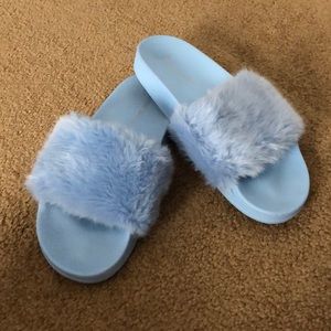 Steve Madden fuzzy slides